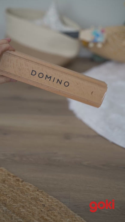 Dominos classiques en boîte en bois