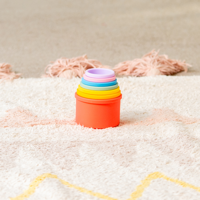 SiliSoft Round Stacking Cups (Rainbow) - Pk7