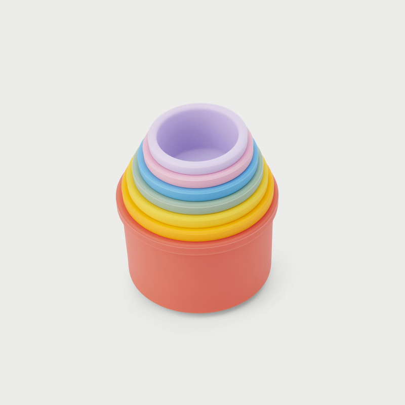 SiliSoft Round Stacking Cups (Rainbow) - Pk7