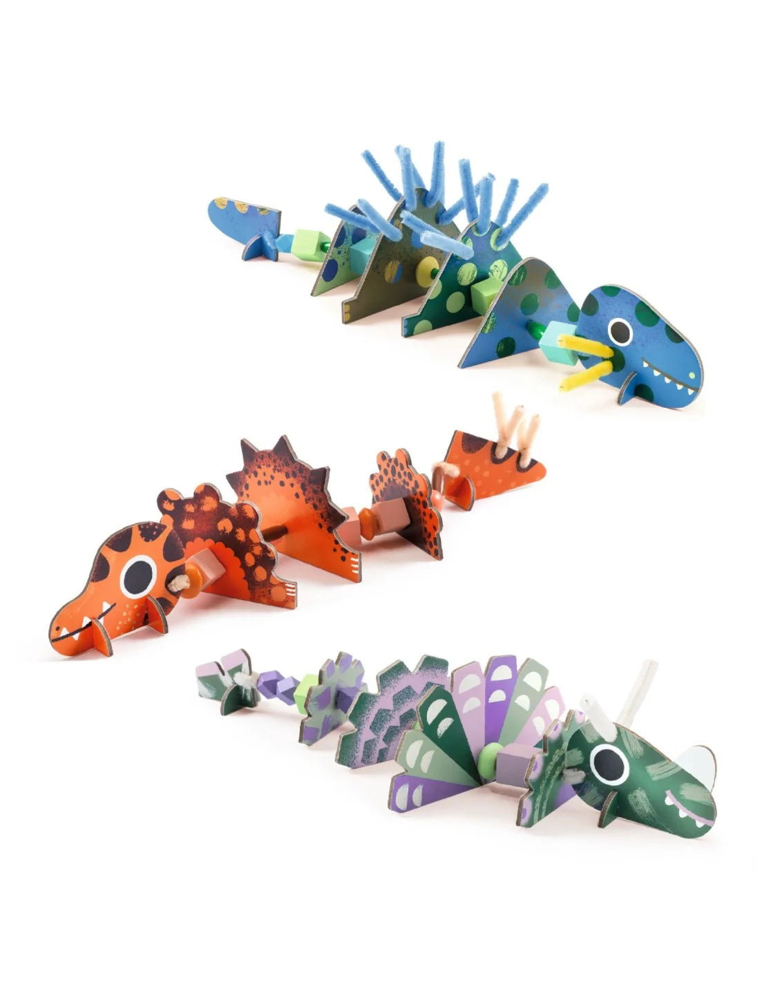 Chenille draad rijgdinosaurussen
